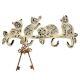 Cream Distressed Cats Iron Hook